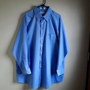 Van Heusen Poplin long sleeve dress shirt in blue size 18 35/36 tall dress shirt